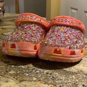 Bedazzled Marbled Crocs